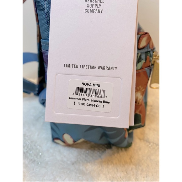 Herschel Nova Mini Summer Floral Blue Backpack - Picture 4 of 4